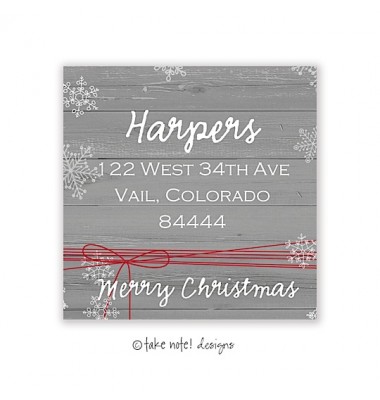 Christmas Return Address Labels, Rustic Red String, Take Note Designs